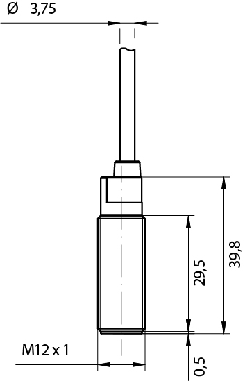 Sensor Indutivo AM6/CN-3A Datasensing — M12 blindado NC/NPN cabo 2m axial
