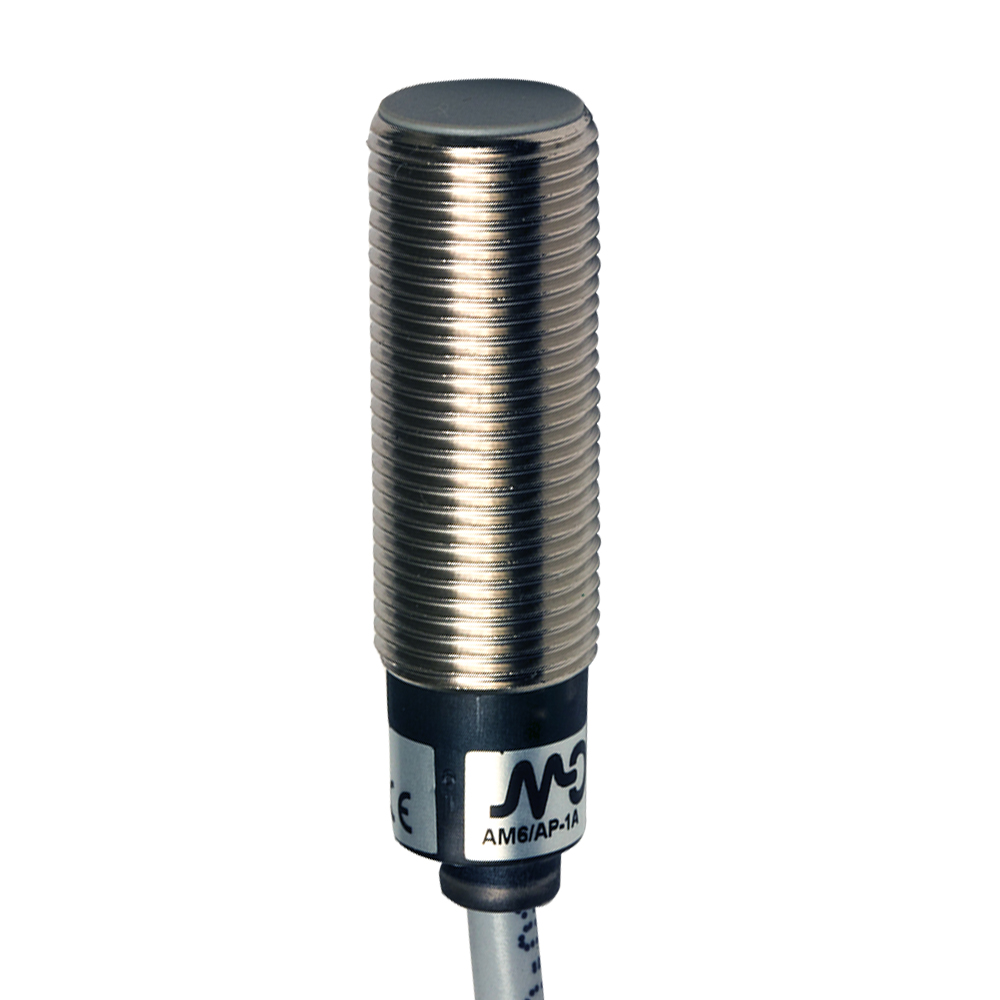 Sensor Indutivo AM6/CP-1A Datasensing — M12 short blindado NC/PNP cabo 2m axial
