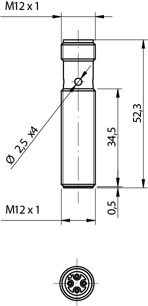 Sensor Indutivo AM6/CP-3H Datasensing — M12 shielded NC/PNP conector M12