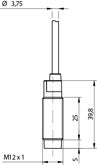 Sensor Indutivo AM6/CP-4A Datasensing — M12 não blindado NC/PNP cabo 2m axial