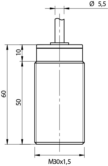 Sensor Indutivo AT1/AP-1A Datasensing — M30 blindado NO/PNP cabo 2m axial