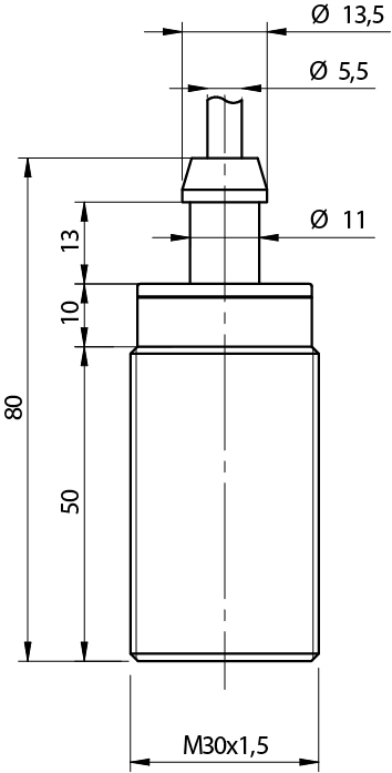 Sensor Indutivo AT1/CN-1B Datasensing — M30 blindado NC/NPN