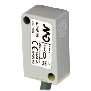 Sensor Indutivo IL1/AP-3A Datasensing — 10x28x16mm shielded PNP NO cabo 2m 90°