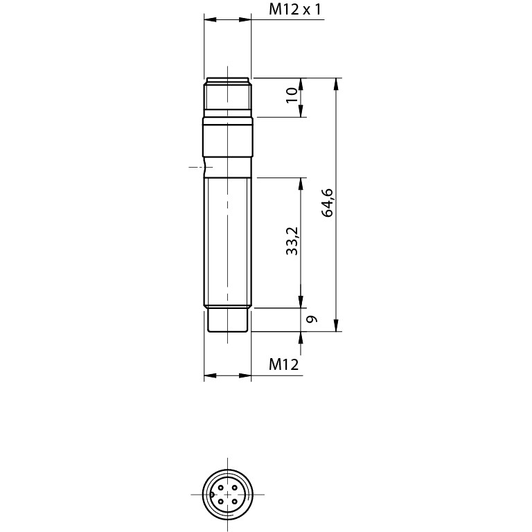 Sensor Indutivo PFM1/AP-2H Datasensing — M12 não blindado Std. NO/PNP conector M12