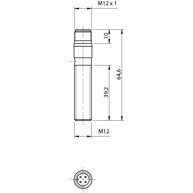 Sensor Indutivo PFM1/BN-1H Datasensing — M12 blindado Std. NO+NC/NPN conector M12
