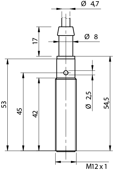 Sensor Indutivo VM2/A0-1B Datasensing — AC M12 shielded NO cabo 2m
