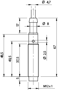 Sensor Indutivo VM2/A0-2B Datasensing — AC M12 unshielded NO cabo 2m
