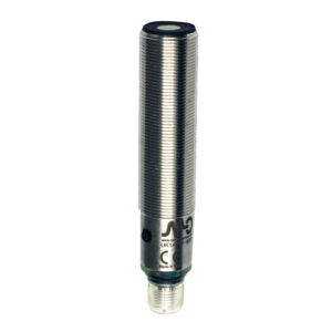 Sensor Ultrassônico UK1A/G6-1ESY Datasensing — Sensor Ultrassônico M18 analógica. 4-20 mA+ PNP NO/NC 50-400 mm conector M12 com botão teach-in, AISI316L aço inox corpo, cULus