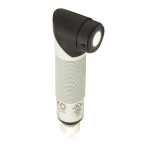 Sensor Ultrassônico UK1A/G6-2EIOSY Datasensing — Sensor Ultrassônico M18 analógica. 4-20 mA+ PNP NO/NC 50-400 mm conector M12 com botão teach-in, plástico, 90°, cULus, IO-Link