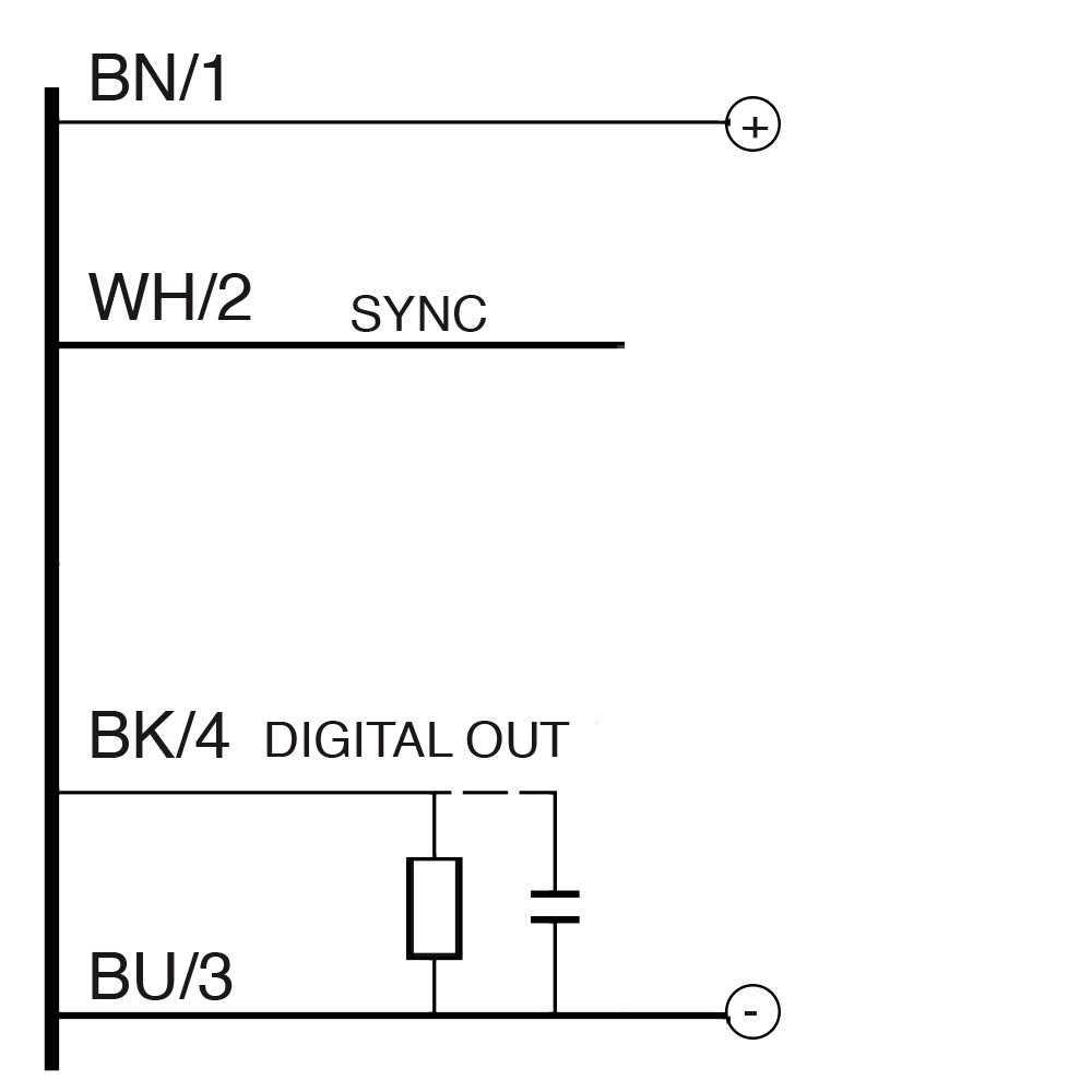 Sensor Ultrassônico UK1D/GP-0ASY Datasensing — Sensor Ultrassônico M18 PNP NO/NC 150-1600 mm cabo 2m com teach-in button, plástico, cULus