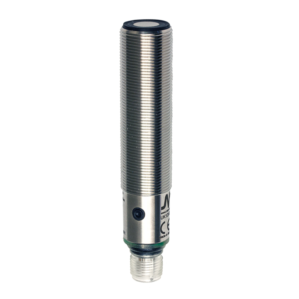 Sensor Ultrassônico UK1D/GP-1ESY Datasensing — Sensor Ultrassônico M18 PNP NO/NC 150-1600 mm conector M12 com teach-in button,AISI316L aço inox corpo, cULus
