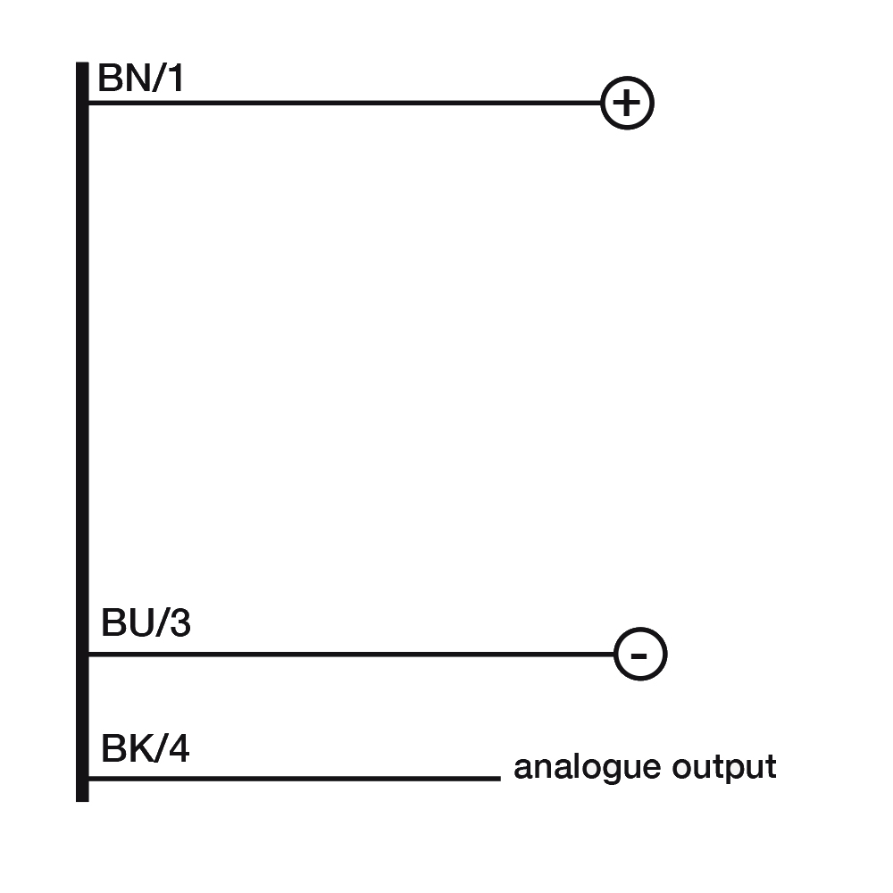 Sensor Ultrassônico UK1F/G2-1ASY Datasensing — Sensor Ultrassônico M18 analógica. 4-20 mA 200-2200 mm cabo 2m com teach-in button,AISI316L aço inox corpo, cULus