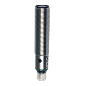 Sensor Ultrassônico UK1F/GN-1ESY Datasensing — Sensor Ultrassônico M18 NPN NO/NC 200-2200 mm conector M12 com teach-in button,AISI316L aço inox corpo, cULus