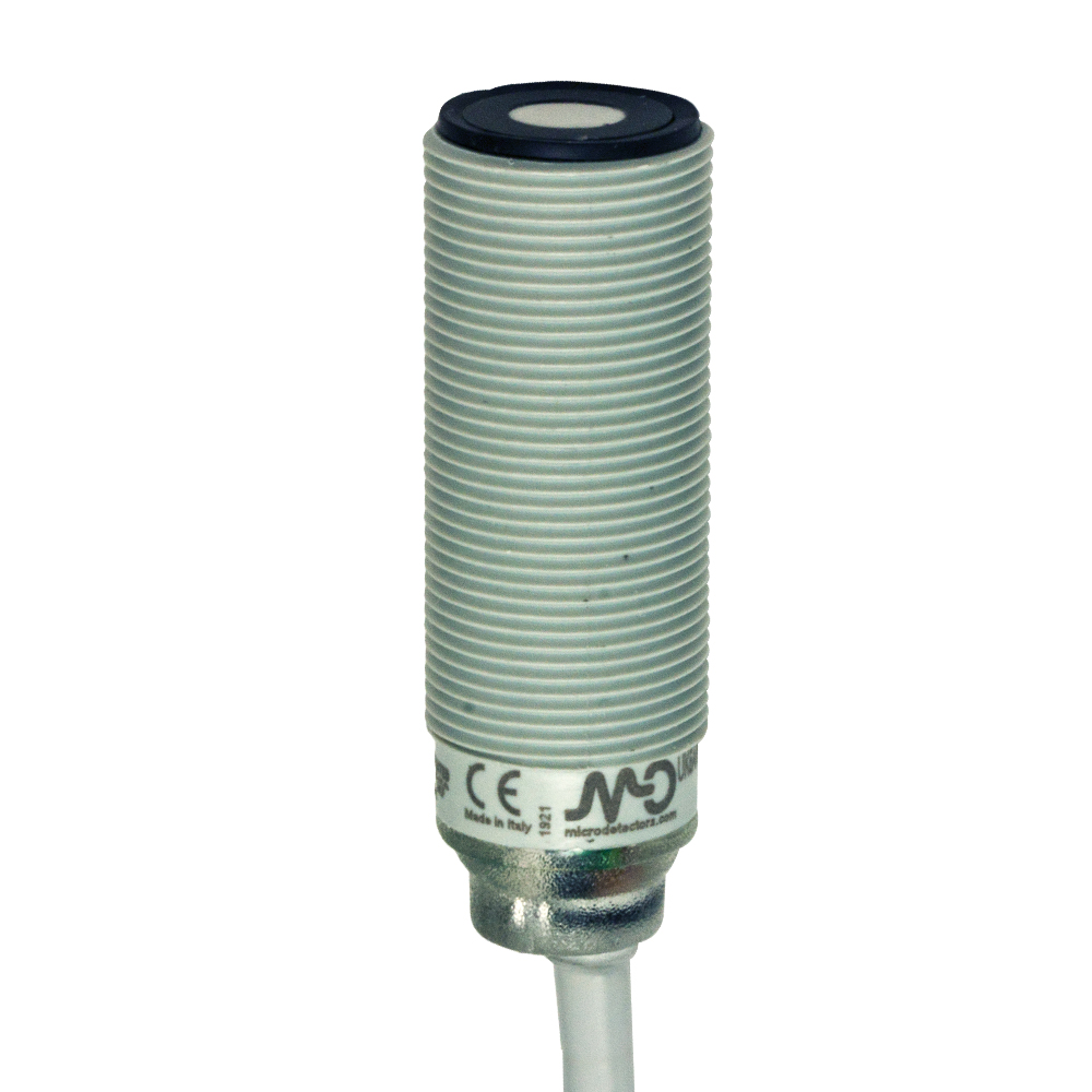 Sensor Ultrassônico UK6A/H2-0AUL Datasensing — M18 analógica. 4-20 mA 40-300 mm cabo 2m, com remoto teach-in by cabo, cULus