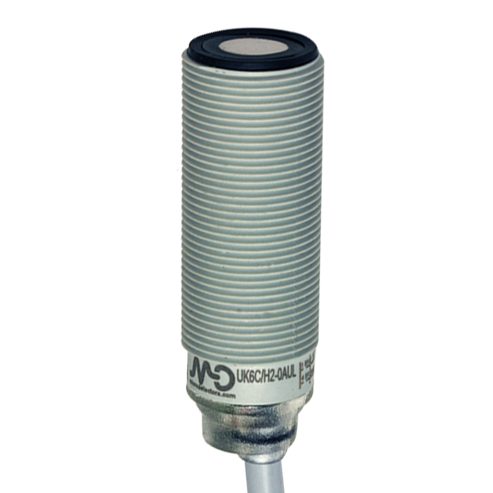 Sensor Ultrassônico UK6C/HN-0AUL Datasensing — M18 NPN NO/NC 80-800 mmcabo 2m, com remote teach-in by cabo, cULus