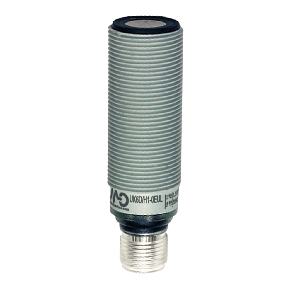 Sensor Ultrassônico UK6D/HN-0EUL Datasensing — M18 NPN NO/NC 80-1200 mm conector M12, com remote teach-in by cabo, cULus