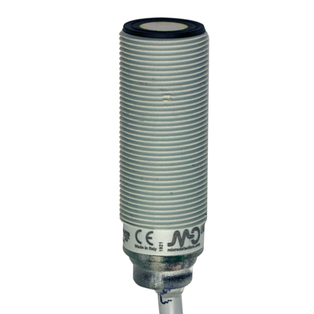Sensor Ultrassônico UK6D/HP-0AUL84 Datasensing — M18 PNP NO/NC 80-1200 mm cabo 3m, com remote teach-in by cabo, cULus